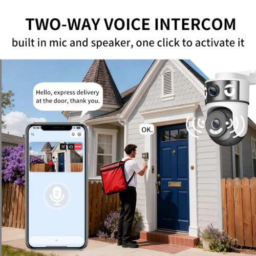 Dual-lens monitoring indoor and outdoor 360-degree ultra-clear wifi intelligent monitoring camera